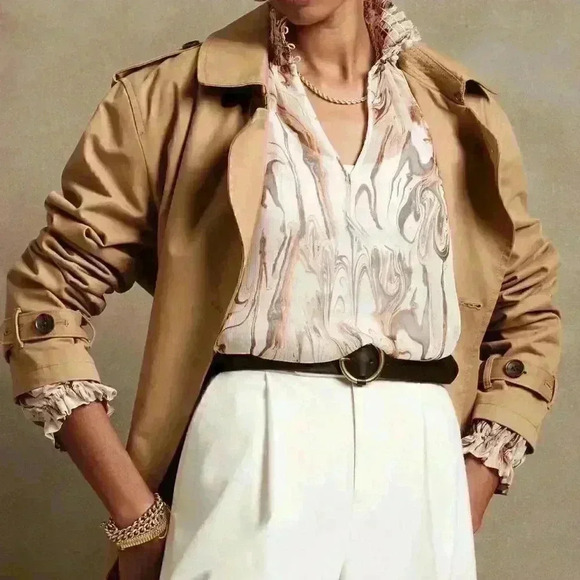 Banana Republic Tops - Banana Republic Petite Smocked-Neck Top